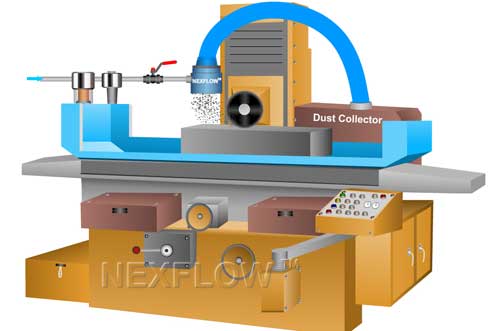 adjustable Air Amplifier removes dust in grinding application